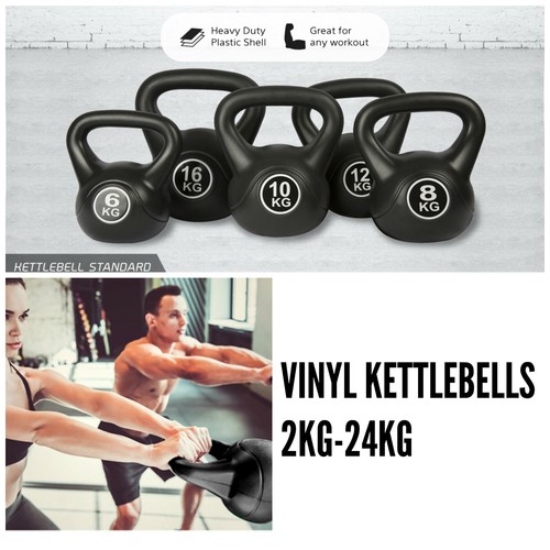 Vinyl plastic kettlebells - plastic,